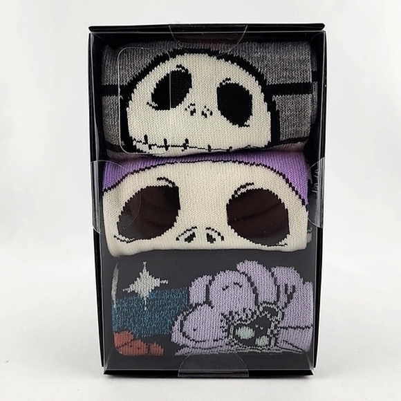 The Nightmare Before Christmas Jack Skellington Men 3 Pair  Crew Sock Size 10-13 - Picture 4 of 9